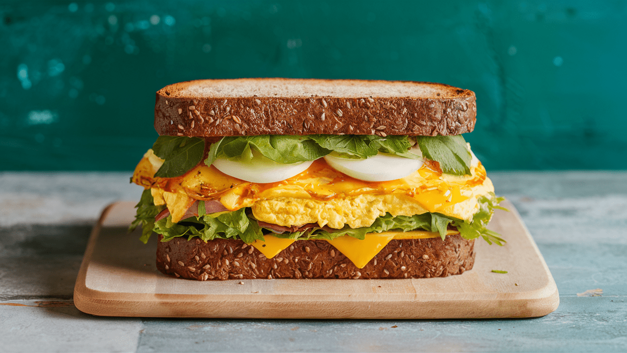 Egg White & Cheese Omelet Sandwich on 9-Grain Wheat Bread (6")
