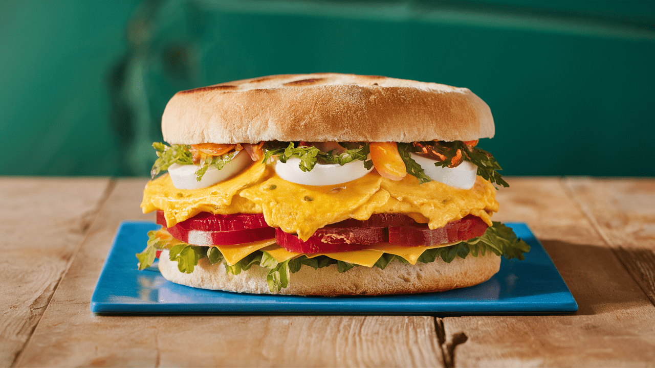 Sunrise Subway Melt Egg White & Cheese Omelet Sandwich on Flatbread (6")